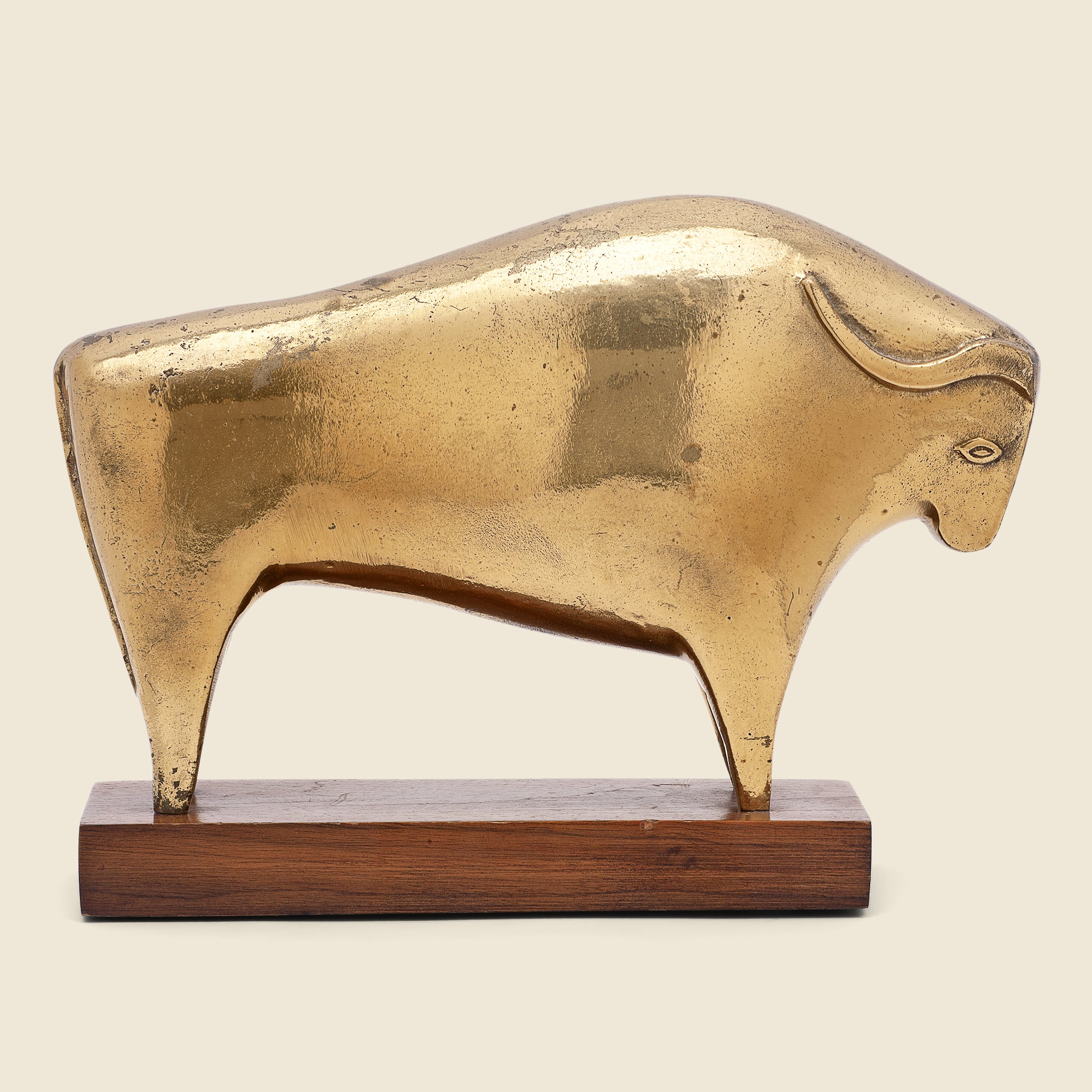Mid-Century Brass Bull Statue - Vintage - STAG Provisions - One & Done - Miscellaneous