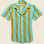 Turcs Terry Shirt - Teal/Gold Stripe - OAS - STAG Provisions - Tops - S/S Knit