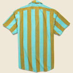 Turcs Terry Shirt - Teal/Gold Stripe - OAS - STAG Provisions - Tops - S/S Knit