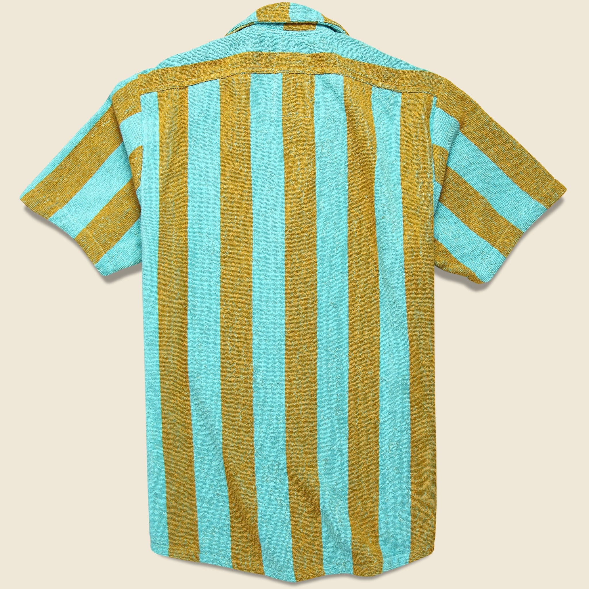 Turcs Terry Shirt - Teal/Gold Stripe - OAS - STAG Provisions - Tops - S/S Knit