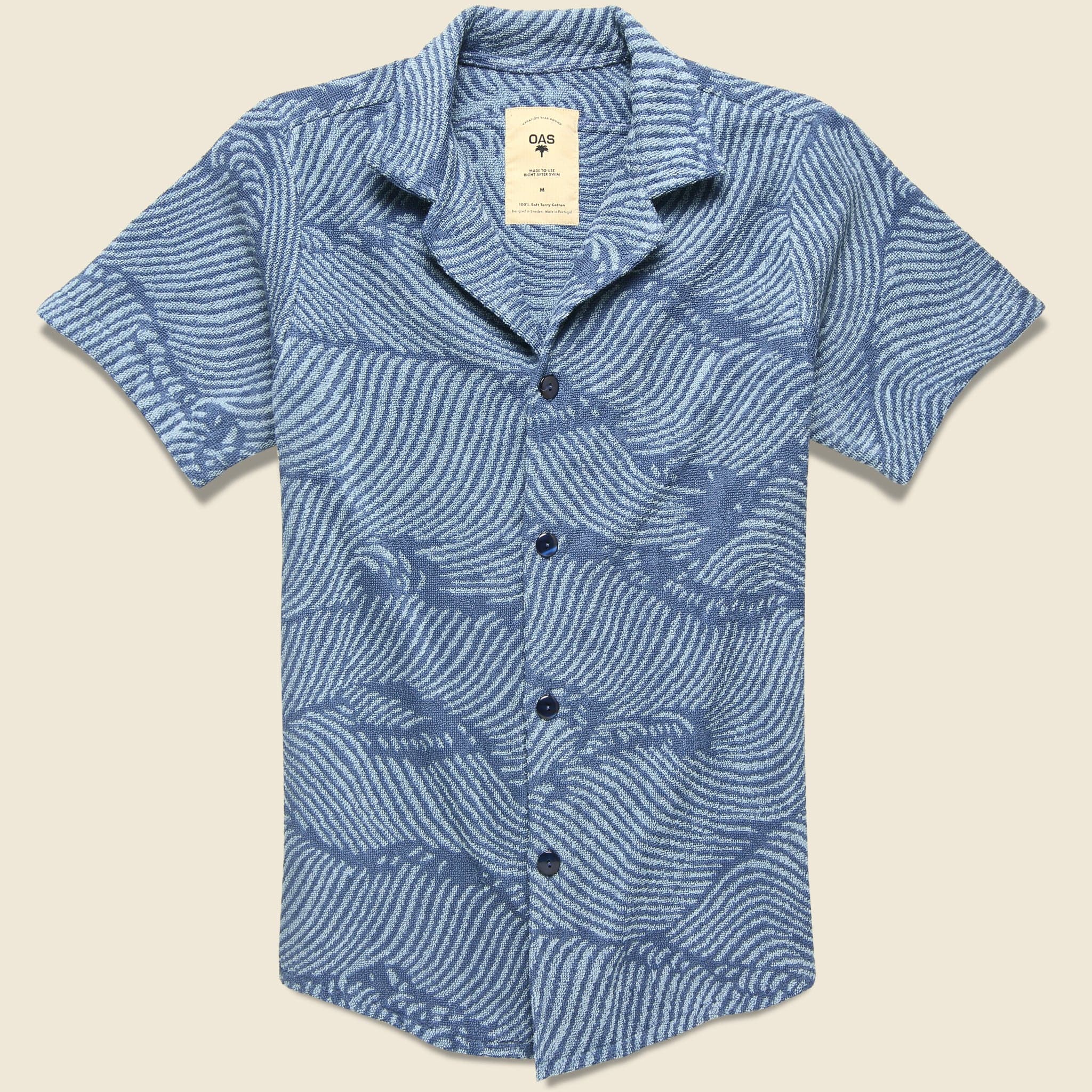 Wavy Terry Shirt - Blue - OAS - STAG Provisions - Tops - S/S Knit