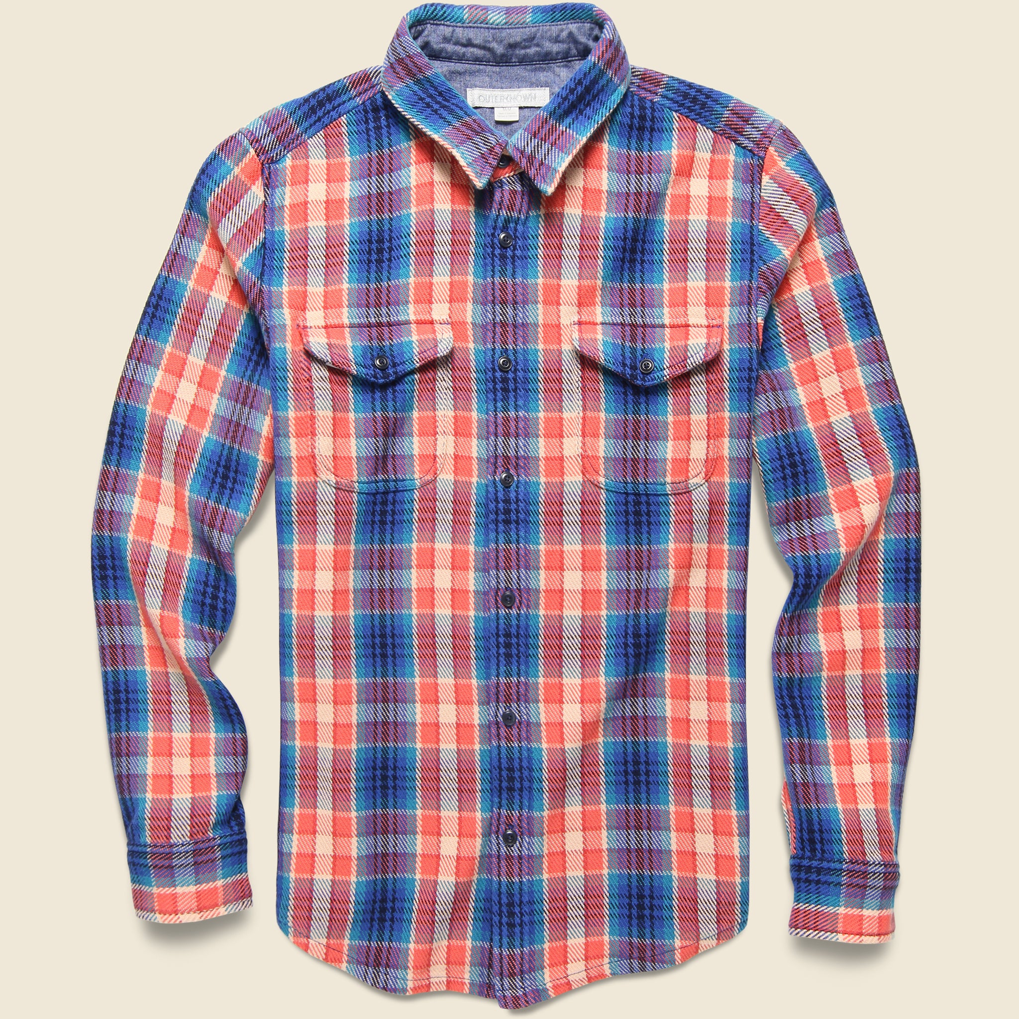 Blanket Shirt - Watermelon Feliz Plaid - Outerknown - STAG Provisions - Tops - L/S Woven - Plaid