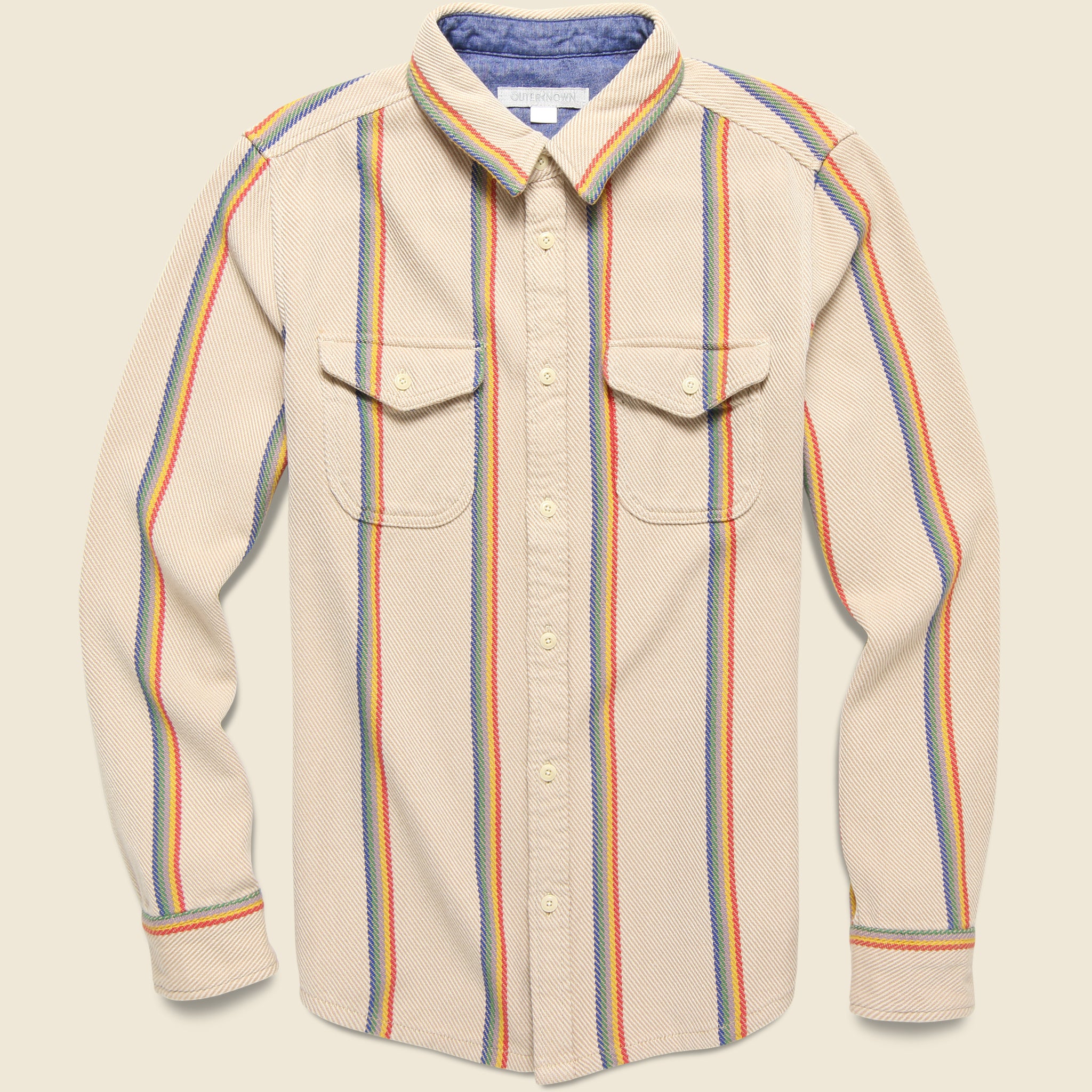 Blanket Shirt - Wheat Rainbow Stripe - Outerknown - STAG Provisions - Tops - L/S Woven - Plaid
