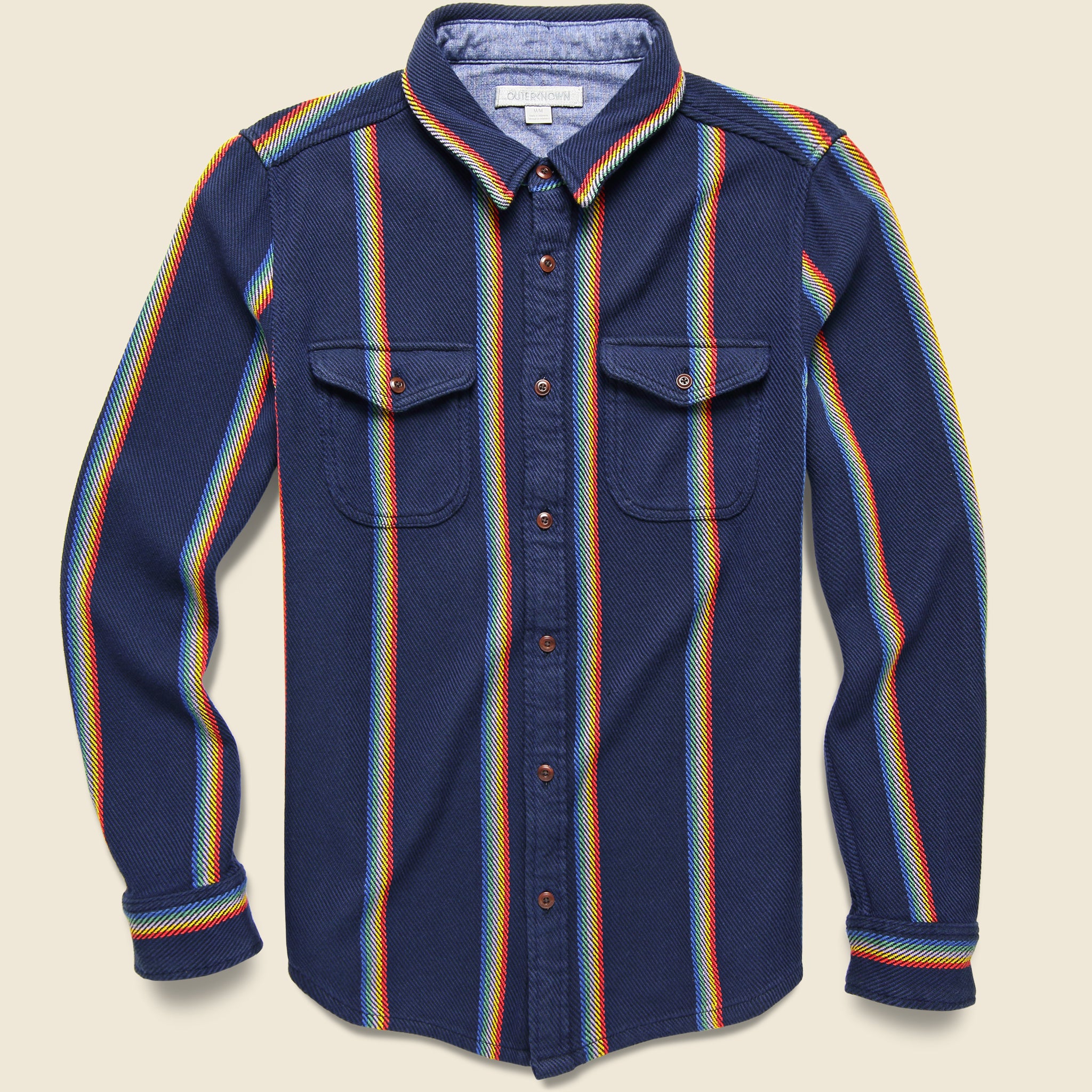 Blanket Shirt - Marine Rainbow Stripe - Outerknown - STAG Provisions - Tops - L/S Woven - Plaid