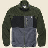 P Bear Colour Block Borg Zip Thru Jacket - Castlerock - Penfield - STAG Provisions - Outerwear - Coat / Jacket