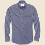 Espiga Herringbone Flannel - Blue - Portuguese Flannel - STAG Provisions - Tops - L/S Woven - Solid