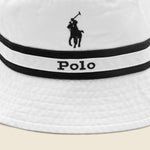 Center Stripe Bucket Hat - White/Navy - Polo Ralph Lauren - STAG Provisions - Accessories - Hats