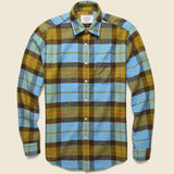 Friendly Check Flannel - Light Blue/Brown - Portuguese Flannel - STAG Provisions - Tops - L/S Woven - Plaid