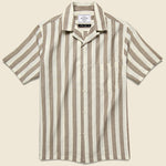 Bayonne Camp Shirt - Brown/White - Portuguese Flannel - STAG Provisions - Tops - S/S Woven - Stripe