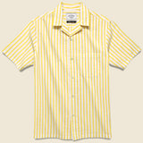Rayures Camp Shirt - White/Yellow - Portuguese Flannel - STAG Provisions - Tops - S/S Woven - Stripe