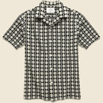 Folklore Embroidered Camp Shirt - Black/White - Portuguese Flannel - STAG Provisions - Tops - S/S Woven - Floral