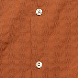 Square Seersucker Camp Shirt - Terracotta - Portuguese Flannel - STAG Provisions - Tops - S/S Woven - Other Pattern