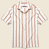 Bava Camp Shirt - Brick Red - Portuguese Flannel - STAG Provisions - Tops - S/S Woven - Stripe