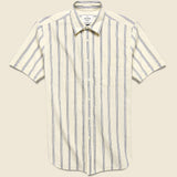 Ebano Stripe Shirt - White/Blue - Portuguese Flannel - STAG Provisions - Tops - S/S Woven - Stripe