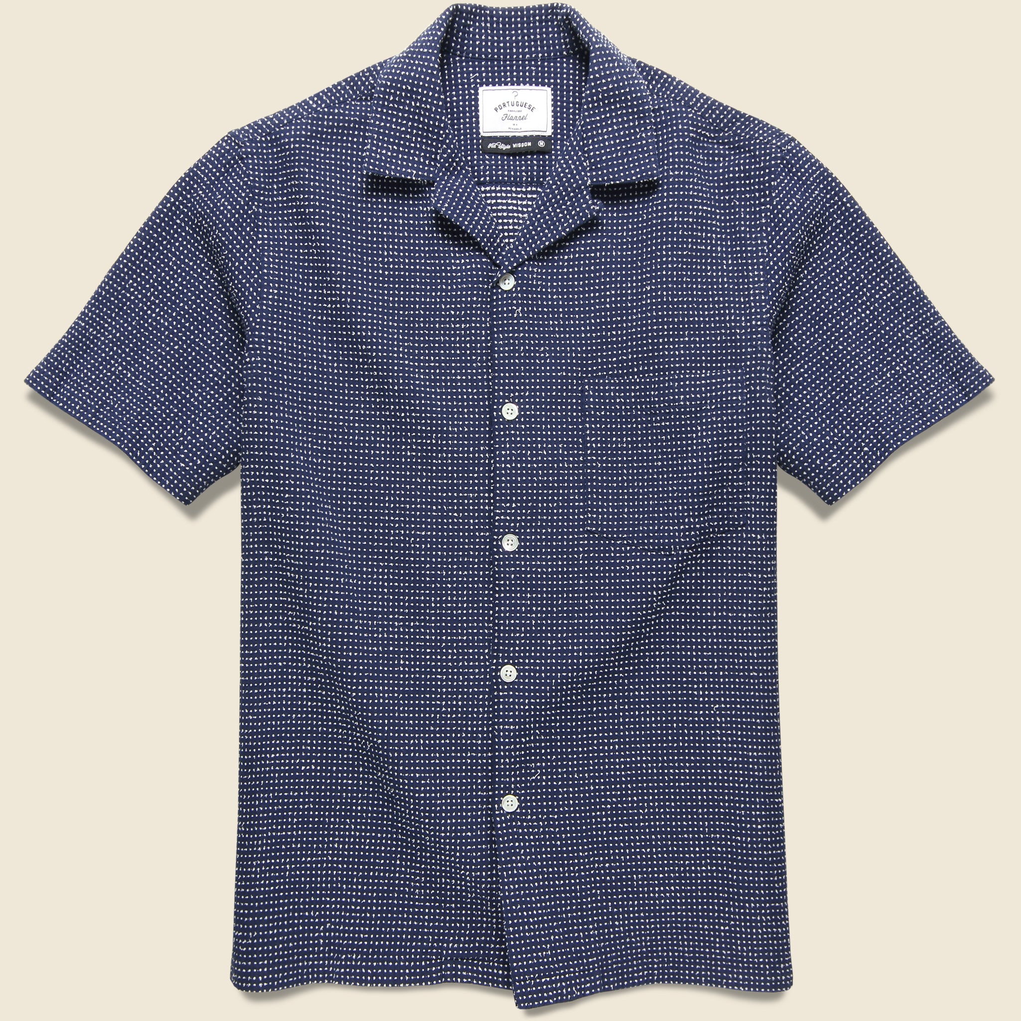 Ring Woven Dot Shirt - Navy - Portuguese Flannel - STAG Provisions - Tops - S/S Woven - Dot