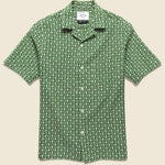 Folklore 3 Embroidered Camp Shirt - Green - Portuguese Flannel - STAG Provisions - Tops - S/S Woven - Floral