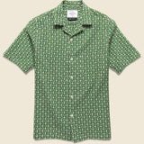 Folklore 3 Embroidered Camp Shirt - Green - Portuguese Flannel - STAG Provisions - Tops - S/S Woven - Floral