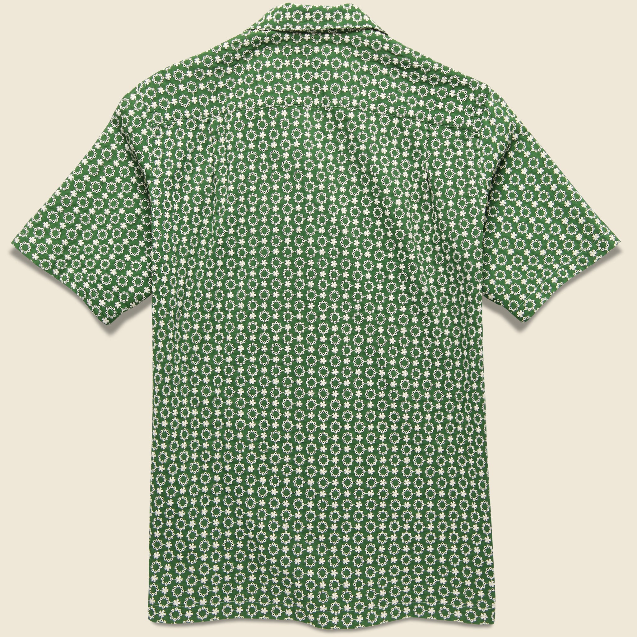 Folklore 3 Embroidered Camp Shirt - Green - Portuguese Flannel - STAG Provisions - Tops - S/S Woven - Floral