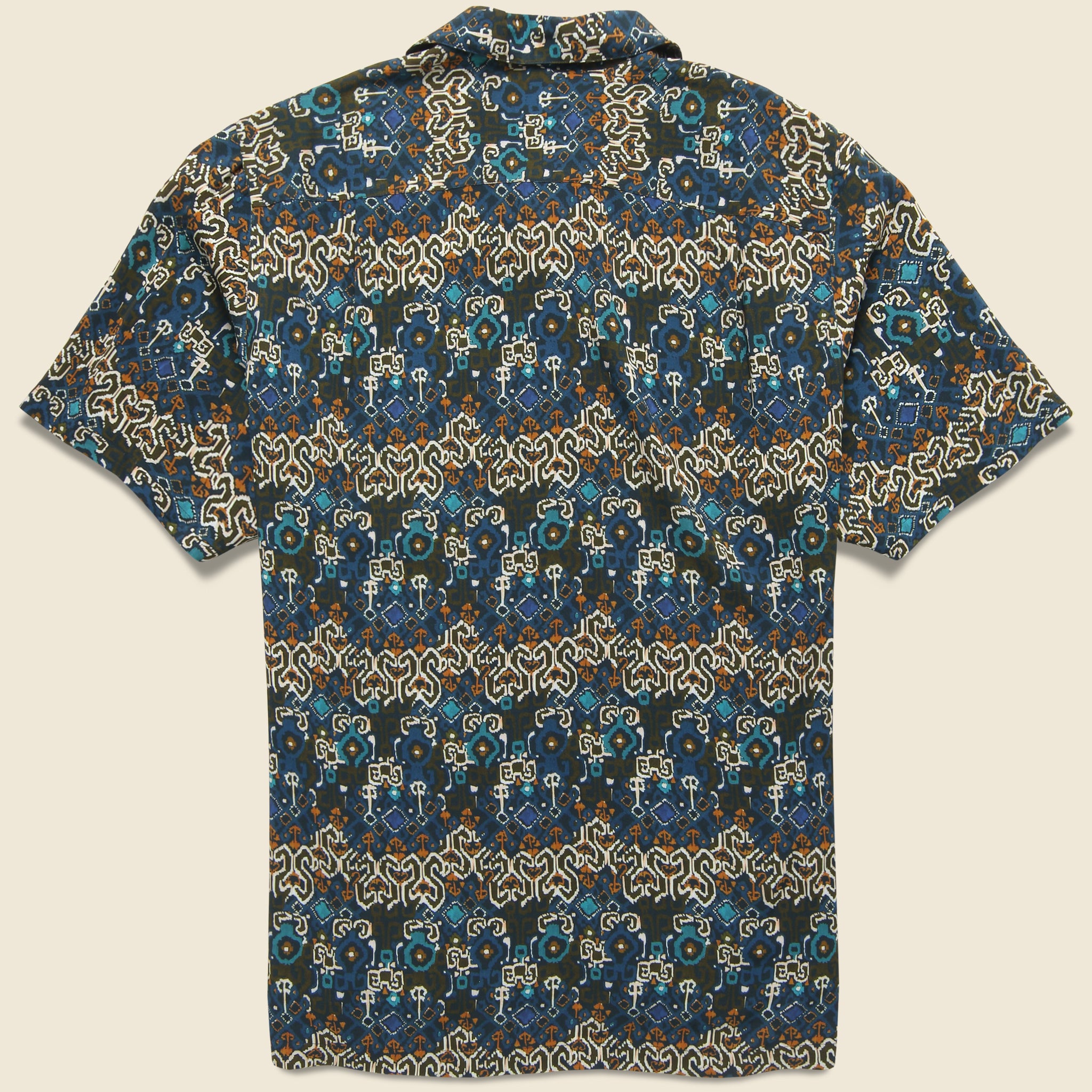 Plasmic Block Print Shirt - Blue - Portuguese Flannel - STAG Provisions - Tops - S/S Woven - Other Pattern