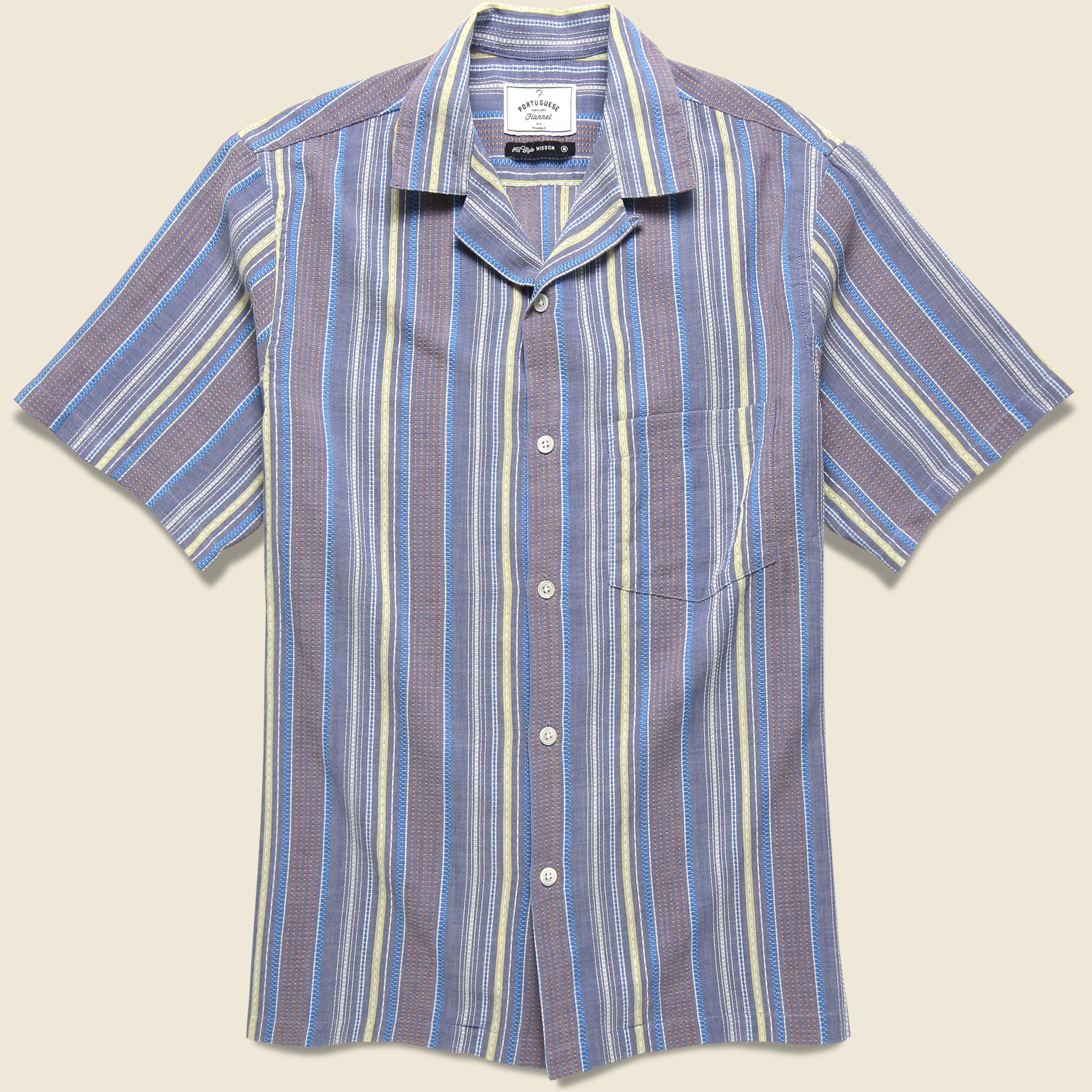 Goliver Stripe Shirt - Blue/Cream Multi - Portuguese Flannel - STAG Provisions - Tops - S/S Woven - Stripe
