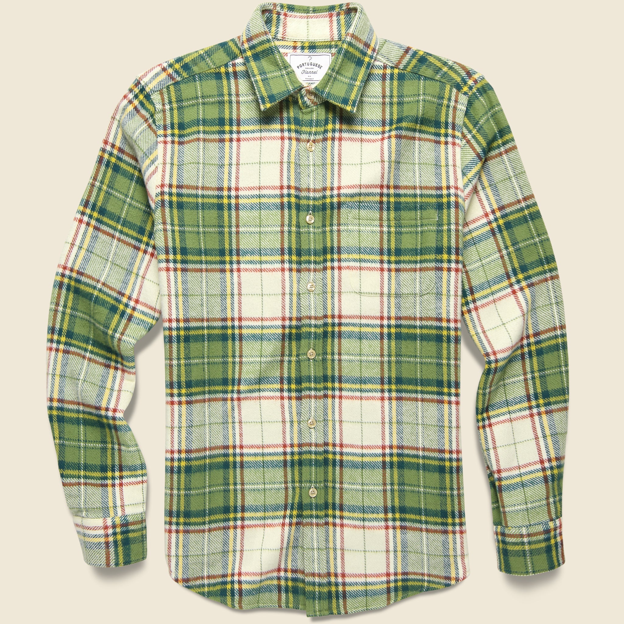 Portland Check Shirt - Cream/Green - Portuguese Flannel - STAG Provisions - Tops - L/S Woven - Plaid