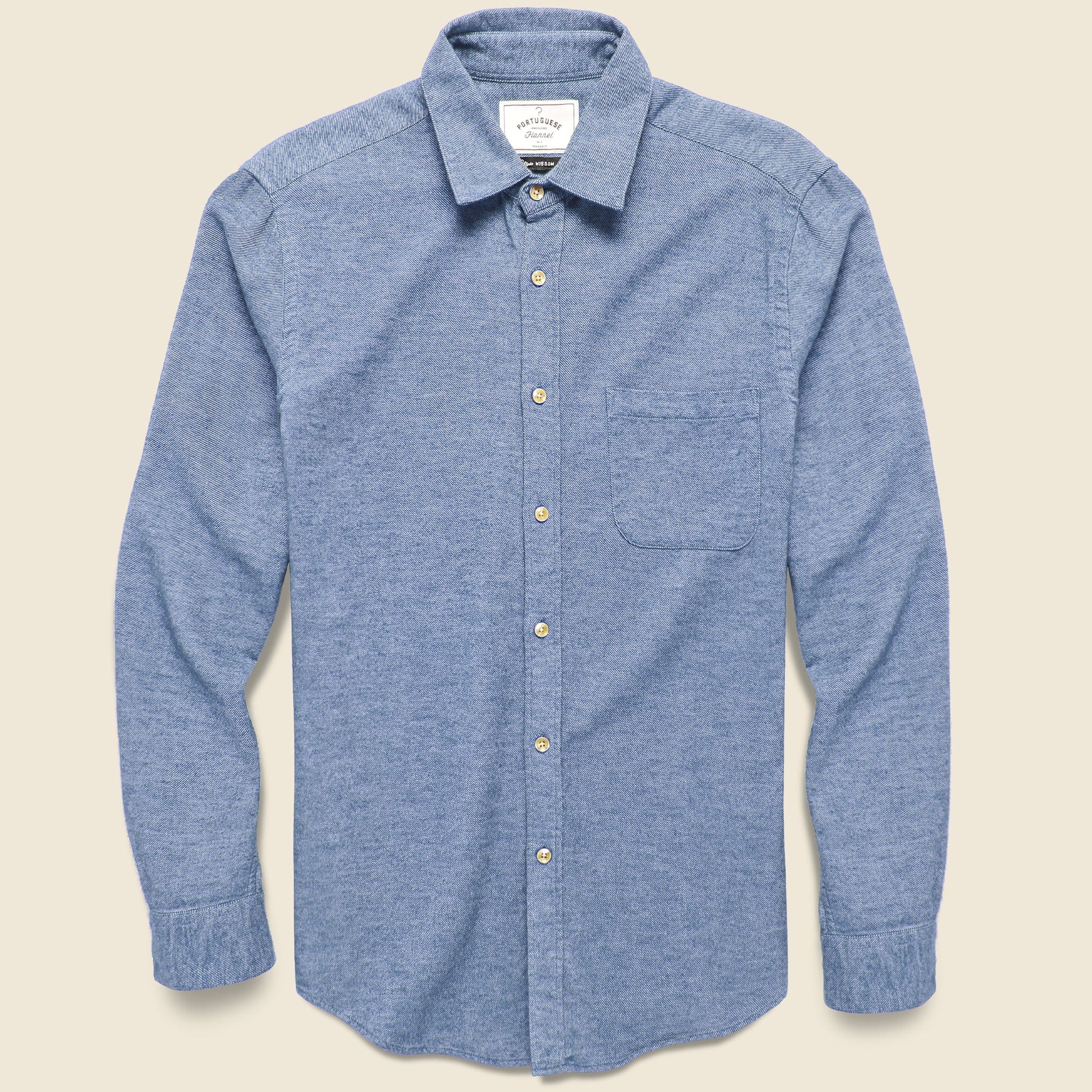 Teca Solid Flannel - Light Blue - Portuguese Flannel - STAG Provisions - Tops - L/S Woven - Solid