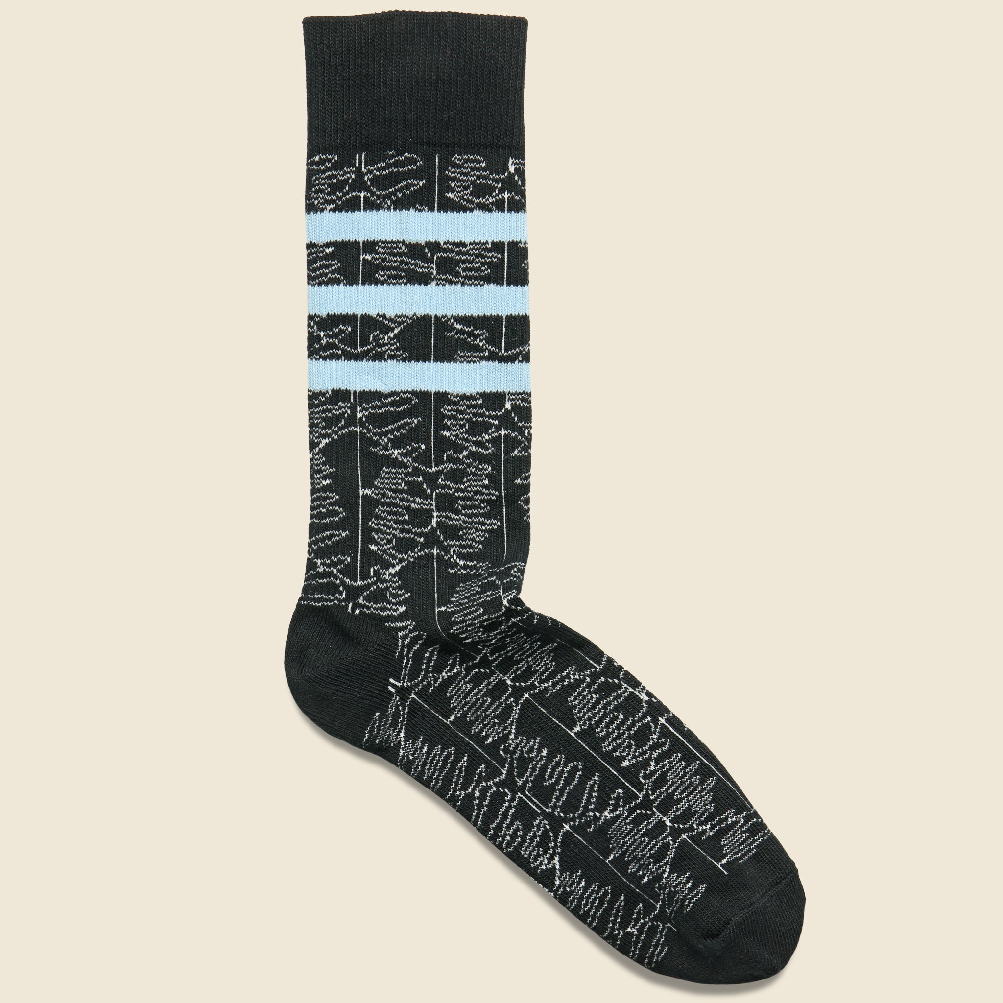 Dylan Crew Sock - Black/Blue - Richer Poorer - STAG Provisions - Accessories - Socks