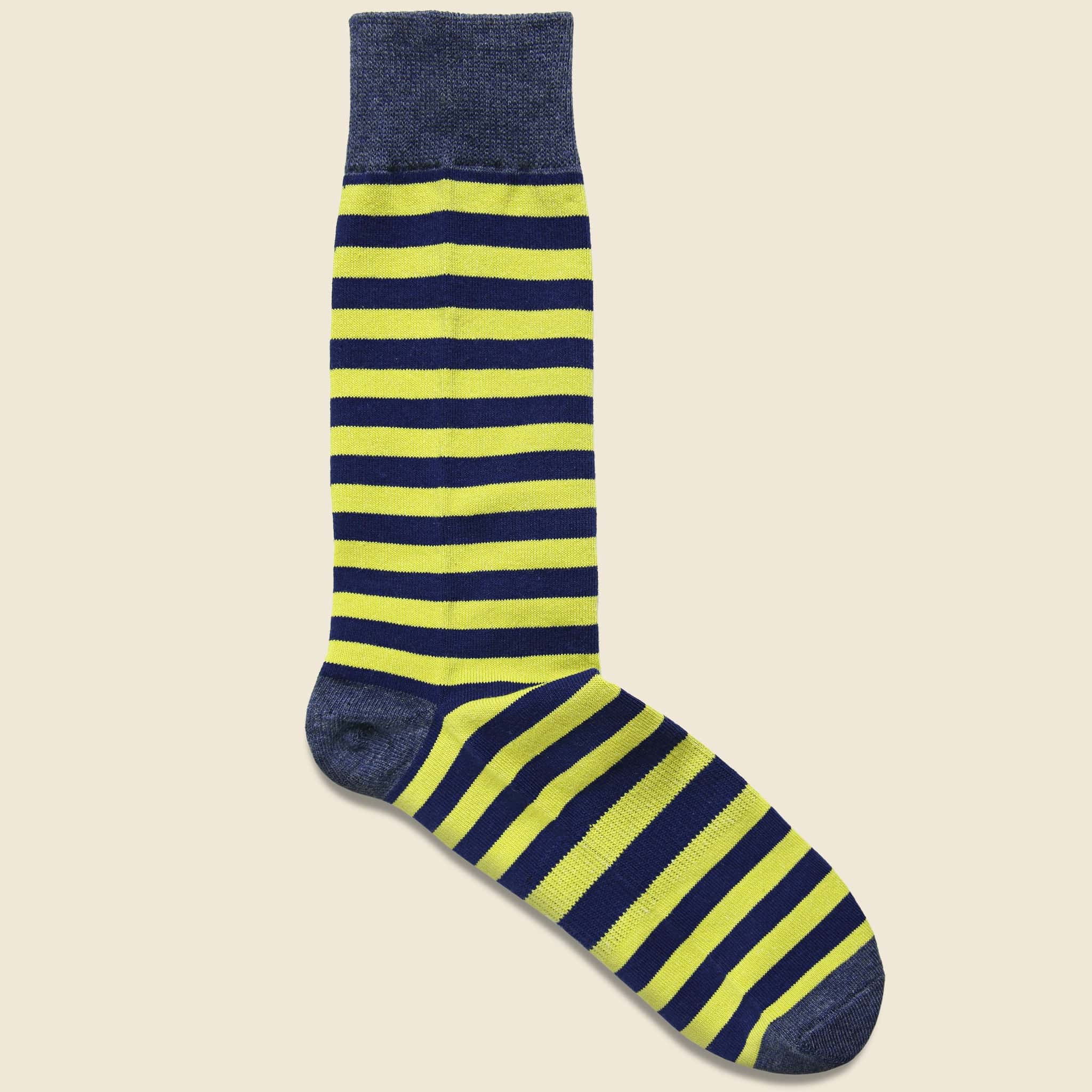 Theo Crew Sock - Green/Navy - Richer Poorer - STAG Provisions - Accessories - Socks