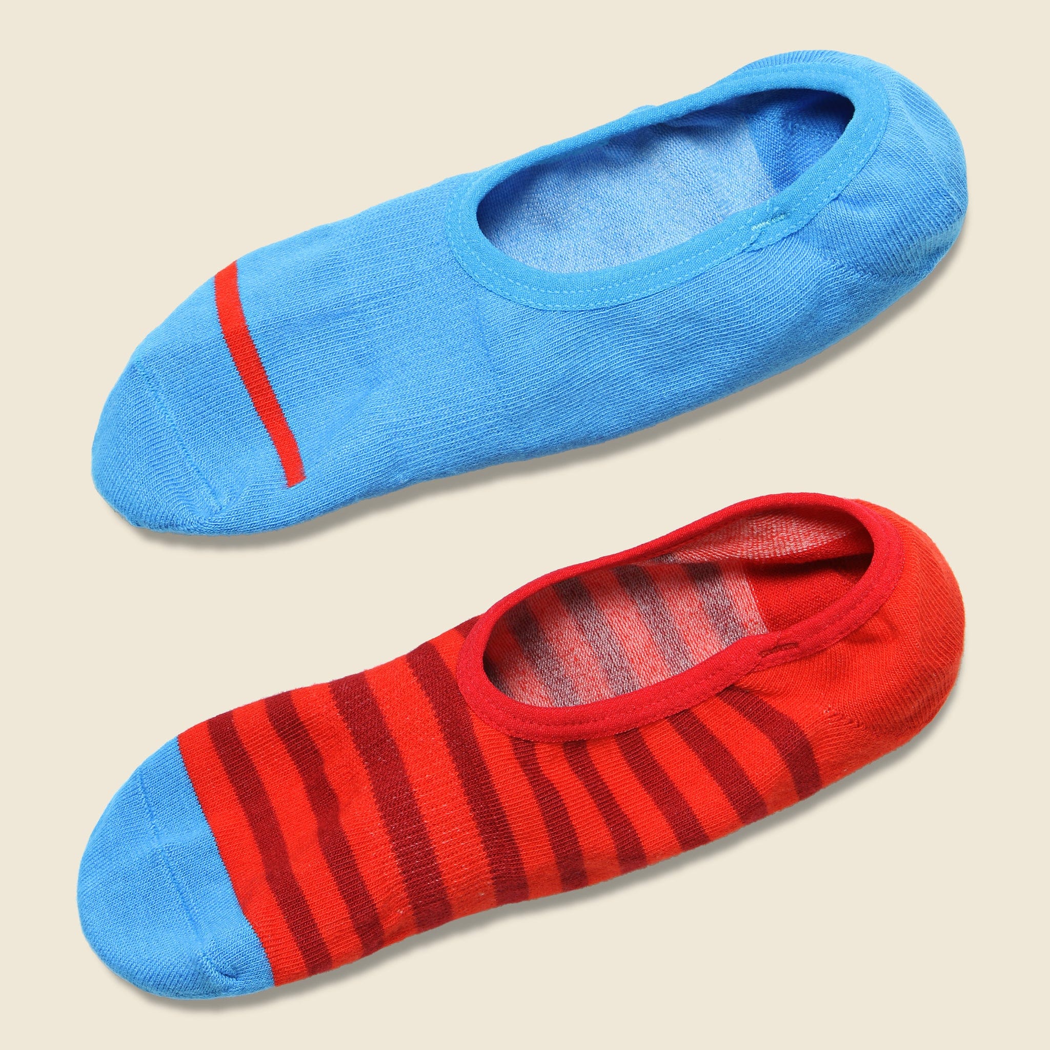 Theo No Show 2-Pack - Blue/Red - Richer Poorer - STAG Provisions - Accessories - Socks