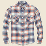 Matlock Plaid Twill Workshirt - Cream/Blue - RRL - STAG Provisions - Tops - L/S Woven - Plaid