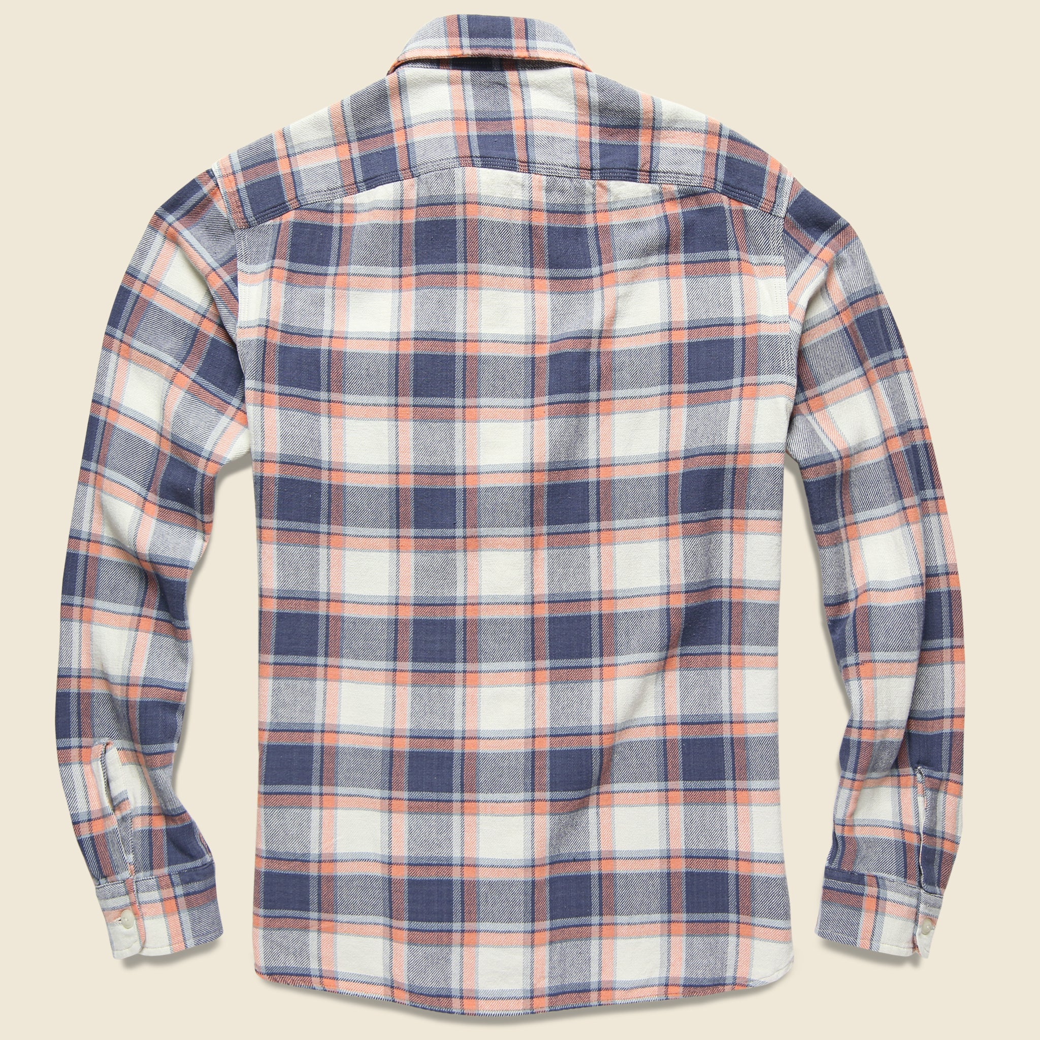 Matlock Plaid Twill Workshirt - Cream/Blue - RRL - STAG Provisions - Tops - L/S Woven - Plaid