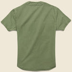 Moore Herringbone Baseball Shirt - Dusty Olive - RRL - STAG Provisions - Tops - S/S Woven - Solid