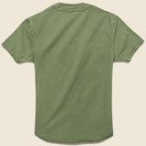 Moore Herringbone Baseball Shirt - Dusty Olive - RRL - STAG Provisions - Tops - S/S Woven - Solid