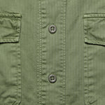 Moore Herringbone Baseball Shirt - Dusty Olive - RRL - STAG Provisions - Tops - S/S Woven - Solid