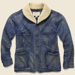 Shearling-Collar Denim Jacket - Bismarck Wash - RRL - STAG Provisions - Outerwear - Coat / Jacket