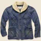Shearling-Collar Denim Jacket - Bismarck Wash - RRL - STAG Provisions - Outerwear - Coat / Jacket