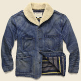 Shearling-Collar Denim Jacket - Bismarck Wash - RRL - STAG Provisions - Outerwear - Coat / Jacket