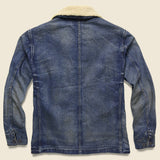 Shearling-Collar Denim Jacket - Bismarck Wash - RRL - STAG Provisions - Outerwear - Coat / Jacket