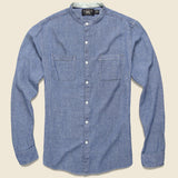 Weiland Band Collar Shirt - Indigo Chambray - RRL - STAG Provisions - Tops - L/S Woven - Solid
