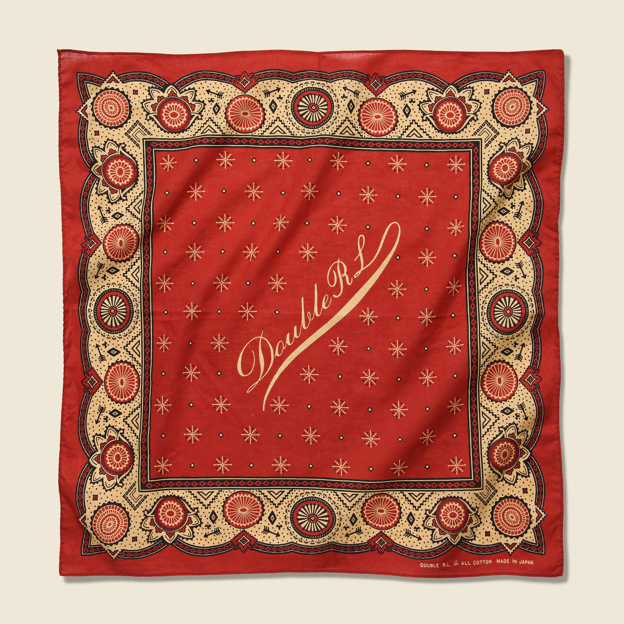 Print Bandana - Red/Cream - RRL - STAG Provisions - Accessories - Bandanas