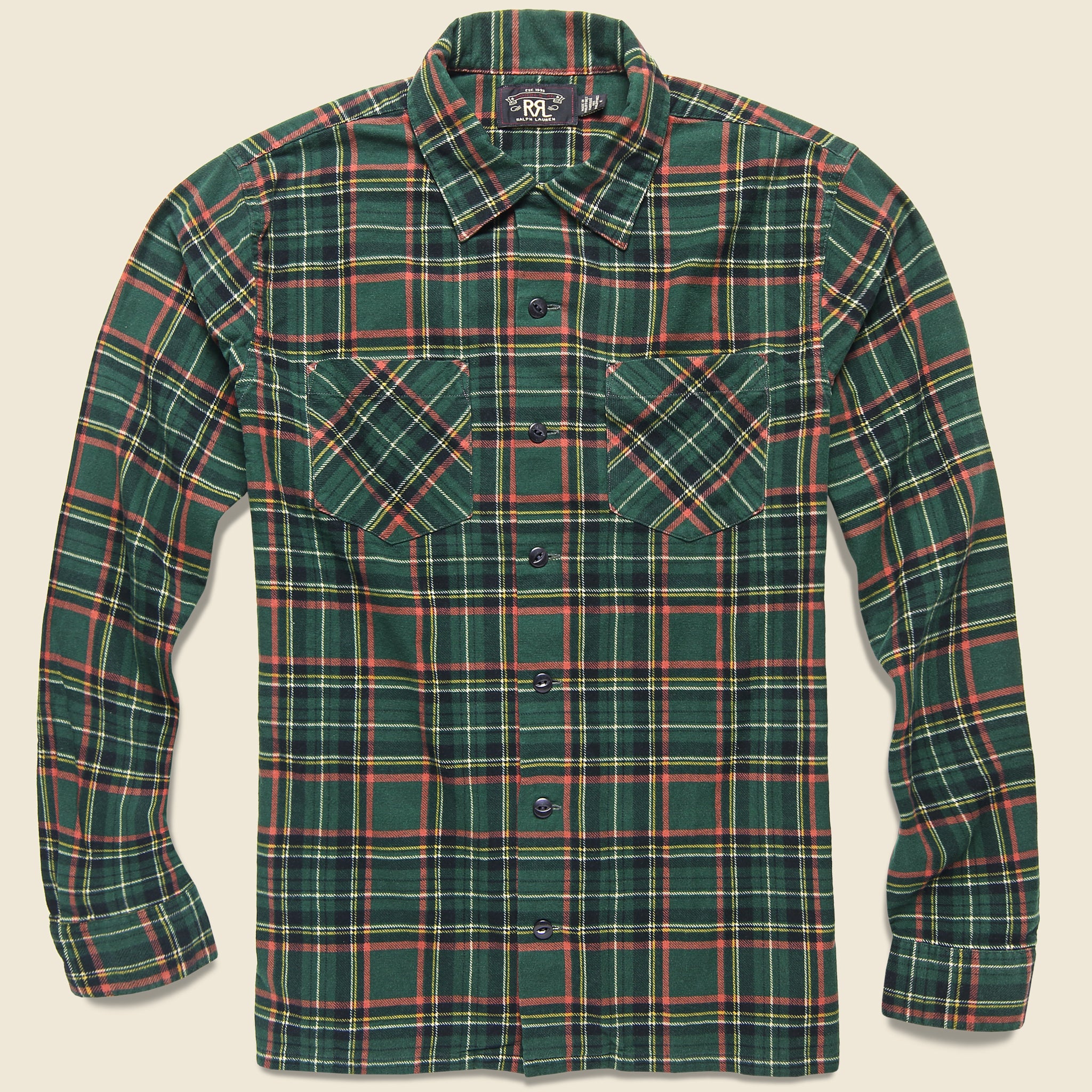 Rodgers Flannel Overshirt - Green - RRL - STAG Provisions - Tops - L/S Woven - Plaid