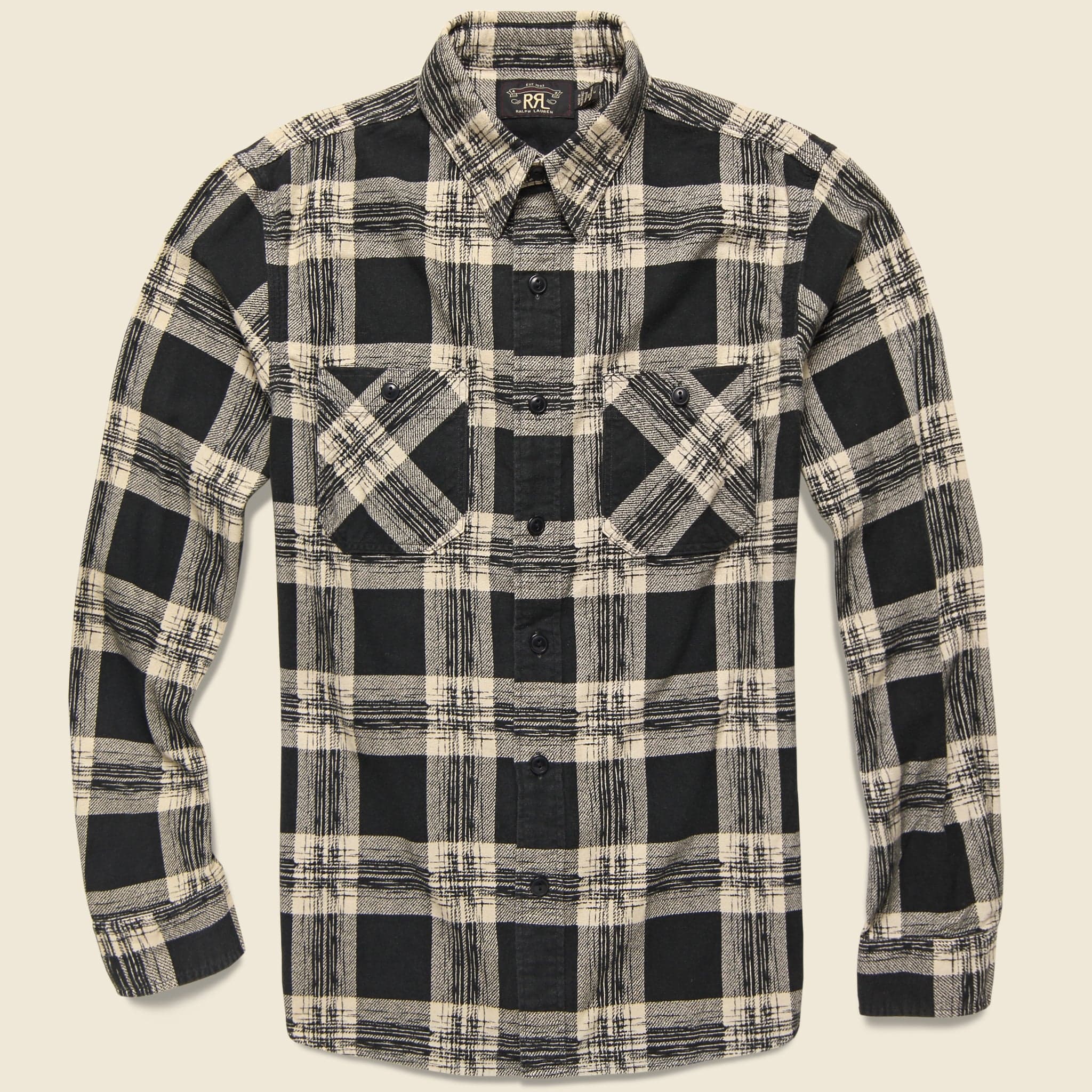Wallace Plaid Workshirt Flannel - Black/Cream - RRL - STAG Provisions - Tops - L/S Woven - Plaid