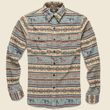 Fair Isle Jacquard Workshirt - Blue - RRL - STAG Provisions - Tops - L/S Woven - Other Pattern