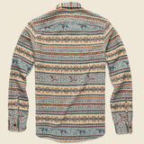 Fair Isle Jacquard Workshirt - Blue - RRL - STAG Provisions - Tops - L/S Woven - Other Pattern