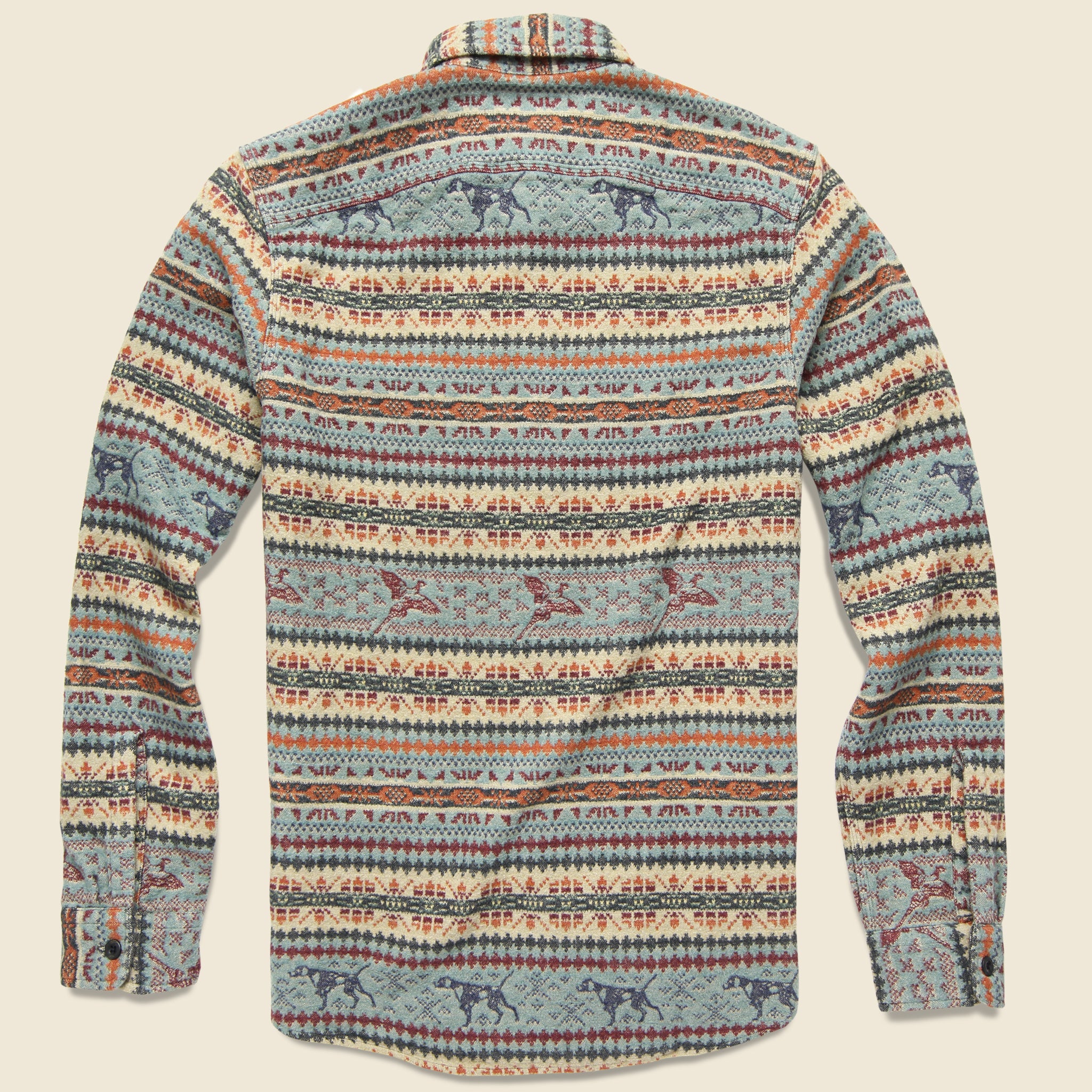 Fair Isle Jacquard Workshirt - Blue - RRL - STAG Provisions - Tops - L/S Woven - Other Pattern
