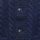 Cable-Rib Wool Cardigan - Navy Heather - RRL - STAG Provisions - Tops - Sweater
