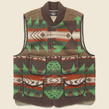 Boiled Wool Jacquard Vest - Brown/Cream/Green - RRL - STAG Provisions - Outerwear - Vest