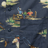 Western Print Towns Camp Shirt - Navy Multi - RRL - STAG Provisions - Tops - L/S Woven - Other Pattern