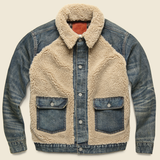 Grizzly Sherpa-Paneled Denim Jacket - Indigo - RRL - STAG Provisions - Outerwear - Coat / Jacket