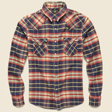 Chunky Buffalo Western - Navy/Red Plaid - RRL - STAG Provisions - Tops - L/S Woven - Overshirt